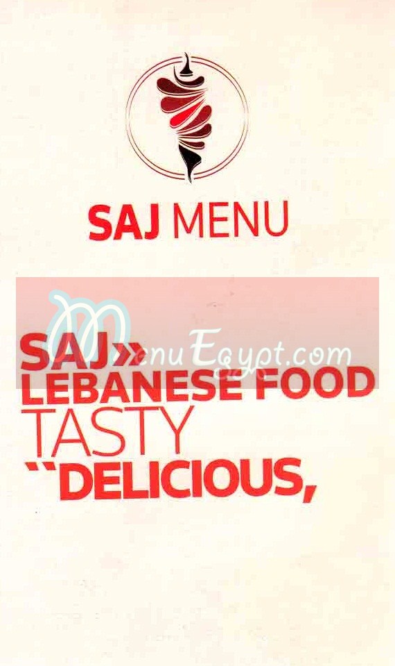 Saj Menu delivery menu